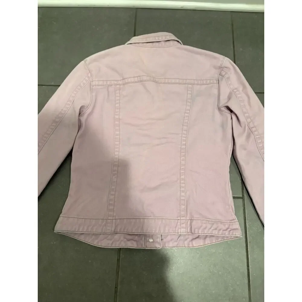 VTG Cabi Pink Denim Trucker Jacket Type III Utility Jean Coat Women’s Size Small